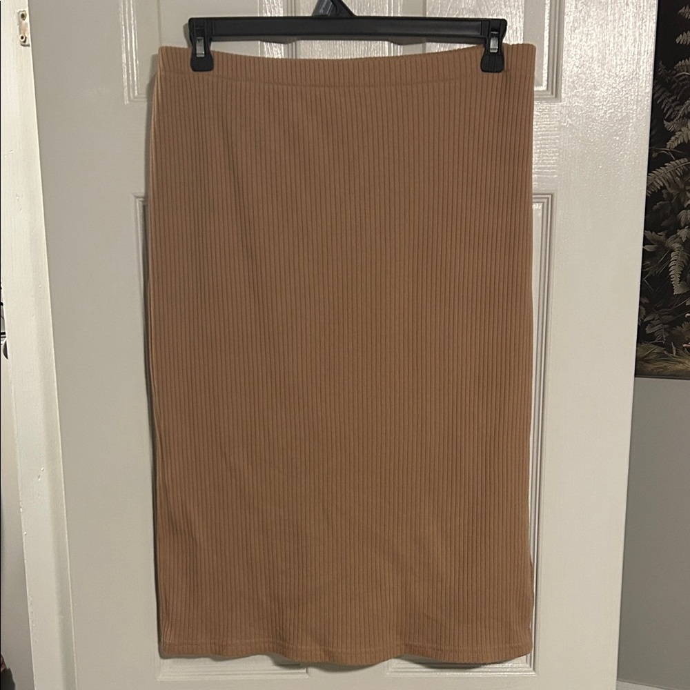 Tan Ribbed Skirt